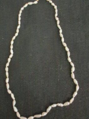 Baroque Rice Strand Of Pearls Vintage 17"
